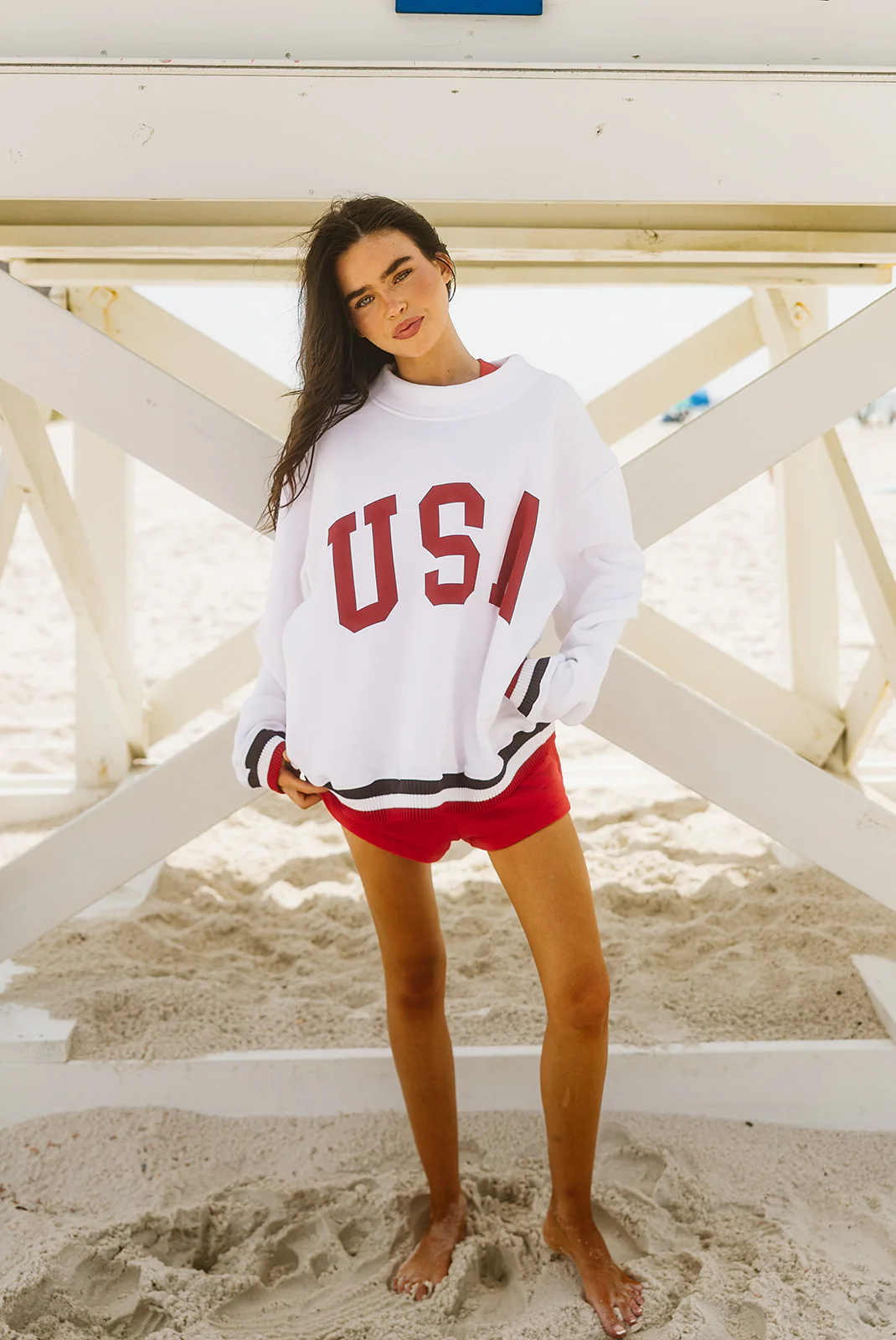Banded Mock Neck Sweatshirt - Image 3