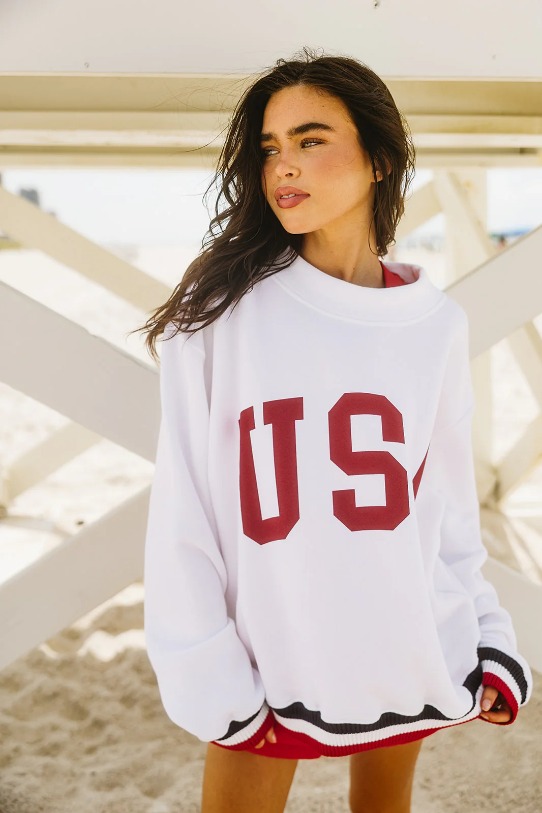 Banded Mock Neck Sweatshirt - Image 4