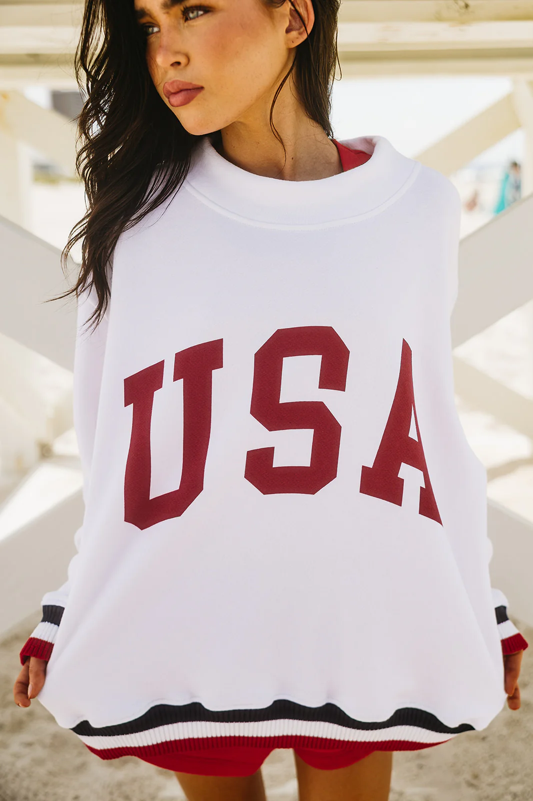 Banded Mock Neck Sweatshirt - Image 5